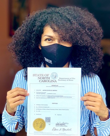 Apostilla Carolina del Norte, Apostilla North Carolina USA